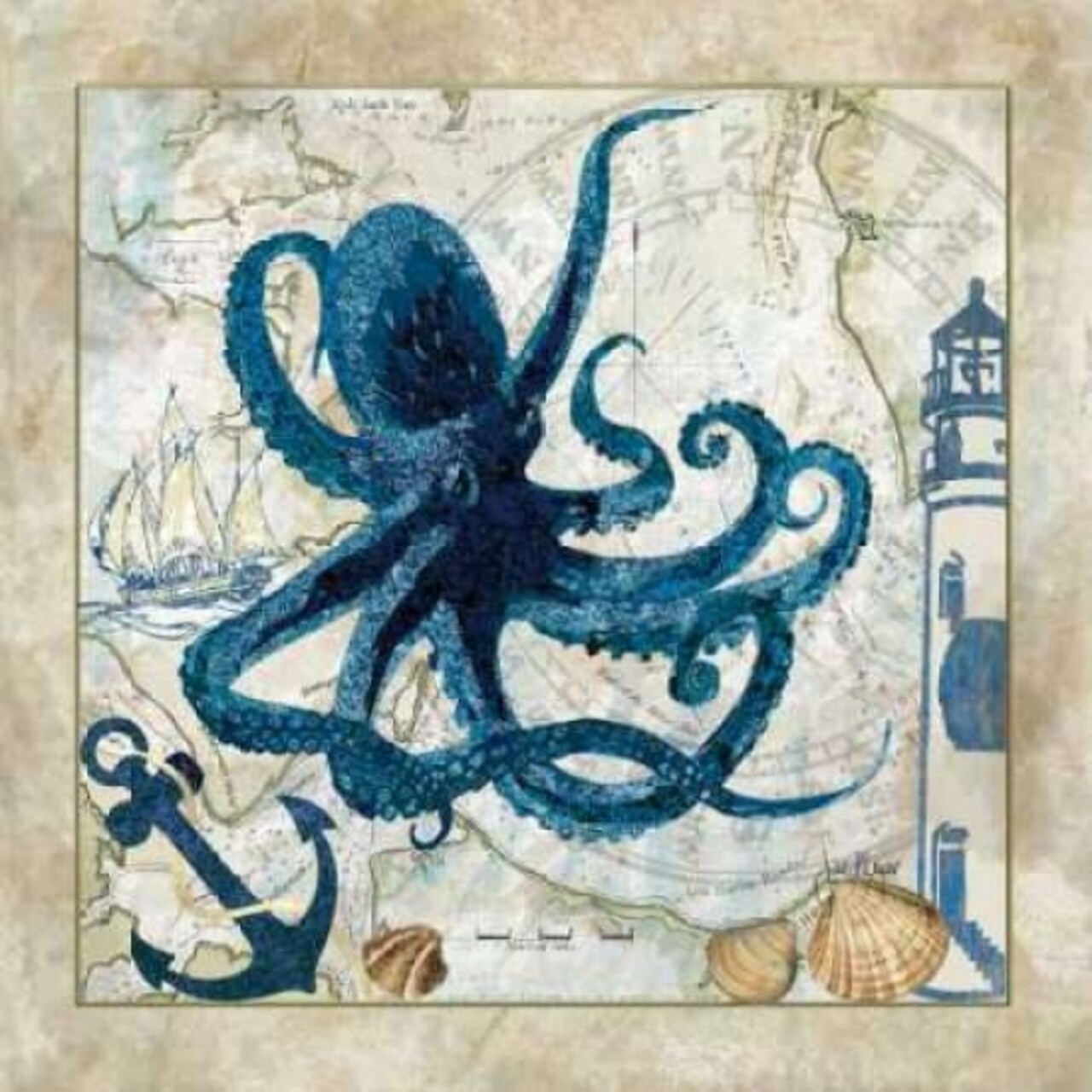 Nautical Octopus Poster Print by Jill Meyer - Item # VARPDXMEY013